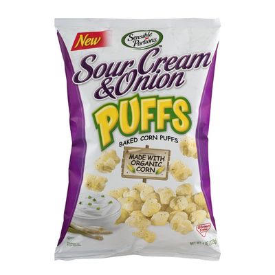 Sensible Portions Sour Cream Onion Puffs Baked Corn Puffs 4 Oz Delivery Or Pickup Near Me Instacart