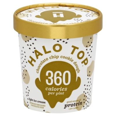Halo Top Creamery Chocolate Chip Cookie Dough Light Ice Cream Pint