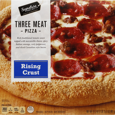 Signature Select Pizza, Three Meat, Rising Crust
