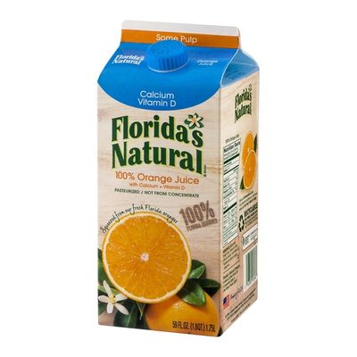 Florida's Natural 100% Juice, Orange, Some Pulp, Calcium & Vitamin D