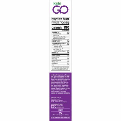 Kashi GO Breakfast Cereal, Vegan Protein, Fiber Cereal, Toasted Berry Crisp