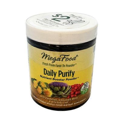 MegaFood Daily Purify Nutrient Booster with Dandelion, Schisandra Berry & Artichoke Leaf UNSWEETENED WHOLE FOOD DIETARY SUPPLEMENT Powder