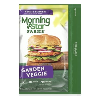 Morning Star Farms Veggie Burgers, Garden Veggie, Vegetarian, Good Source of Protein