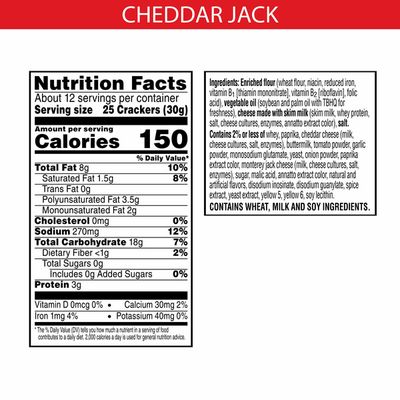 Cheez-It Cheese Crackers, Baked Snack Crackers, Office and Kids Snacks, Cheddar Jack
