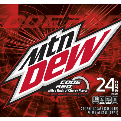 Mtn Dew Code Red Cherry Soda 12 Fl Oz Instacart