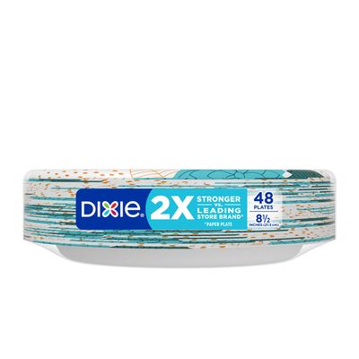Dixie Paper Plates, 8.5 Inch Lunch/Dinner Plate (Design May Vary)
