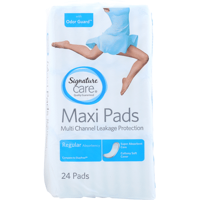 Signature Care Pads, with Odor Guard, Regular, Maxi