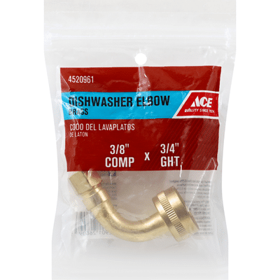Ace Bakery Dishwasher Elbow, Brass
