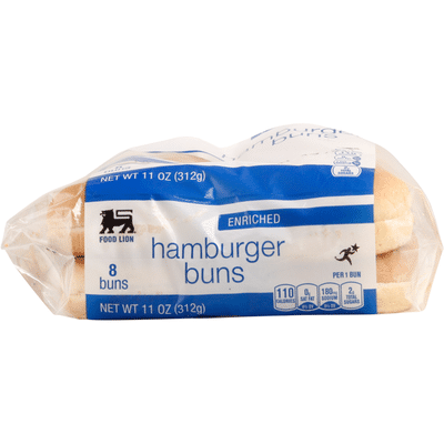 Food Lion Hamburger Buns, Enriched