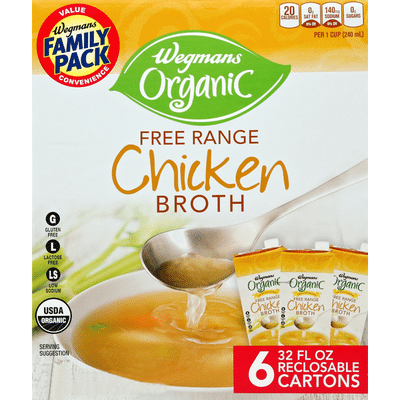 Wegmans Organic Food You Feel Good About Free Range Chicken Broth Family Pack 192 Fl Oz Instacart