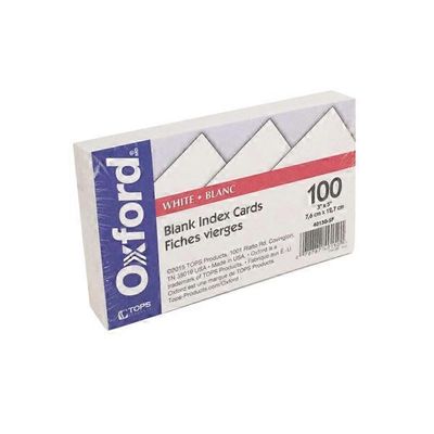 Oxford White Blank Index Cards