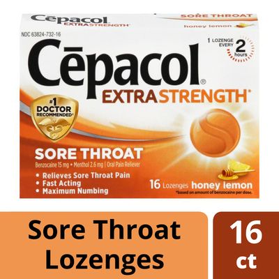 Cepacol® Extra Strength Sore Throat Relief Lozenges, Honey Lemon Flavor, Maximum Numbing