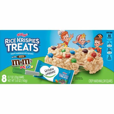 Kellogg's Rice Krispies Treats Marshmallow Snack Bars, Kids Snacks, School Lunch, M&M's Minis