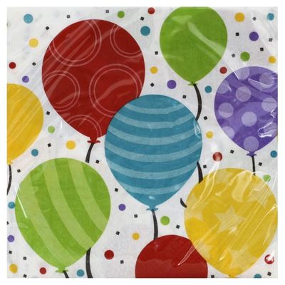 Creative Converting Napkins, Shimmering Balloons, 2 Ply