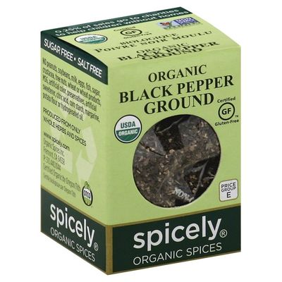 Spicely Organics Black Pepper, Ground, Organic