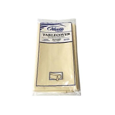 Atlantis 54" x 108" Ivory Poly Rectangle Plastic Table Cover