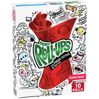 Fruit Roll-Ups Fruit Snacks, Strawberry Sensation, 10 Count