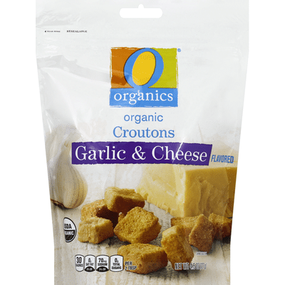 O Organics Croutons, Organic, Garlic & Cheese Flavored