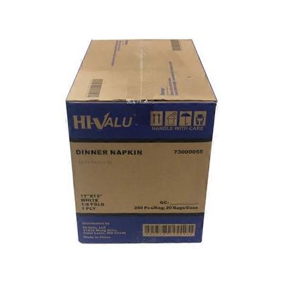 Hi Valu 17" x 15" 1 Ply 1/8 Fold Embossed White Dinner Napkin