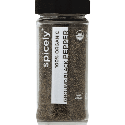 Spicely Organics Pepper, Ground Black, 100% Organic