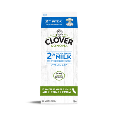 Clover Sonoma Conventional UHT 2% Reduced Fat Half Gallon