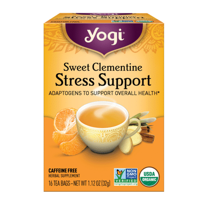Yogi Tea Herbal Tea. Sweet Clementine Stress Support Tea, Adaptogens to Support Overall Health