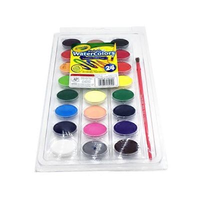 Crayola Washable Watercolor Paints With Plastic Handled Brush