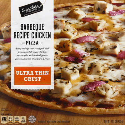 Signature Select Pizza, Barbeque Recipe Chicken, Ultra Thin Crust