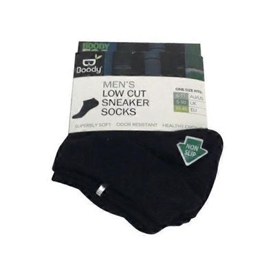Boodywear Size 6-11 Black Men's Sneaker Sock