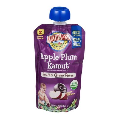 Earth's Best Organic Apple Plum Kamut Stage 2 Baby Food