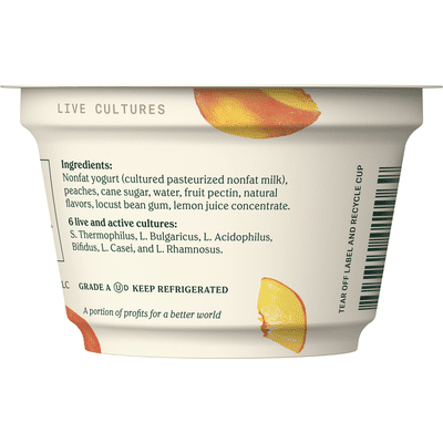 Chobani Yogurt, Greek, Non-Fat, Peach on the Bottom