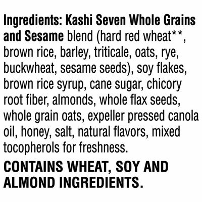 Kashi GO Breakfast Cereal, Vegetarian Protein, Fiber Cereal, Honey Almond Flax Crunch