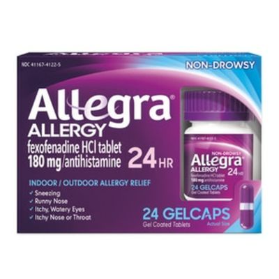 Allegra Allergy, 24 Hr, 180 mg, Gelcaps