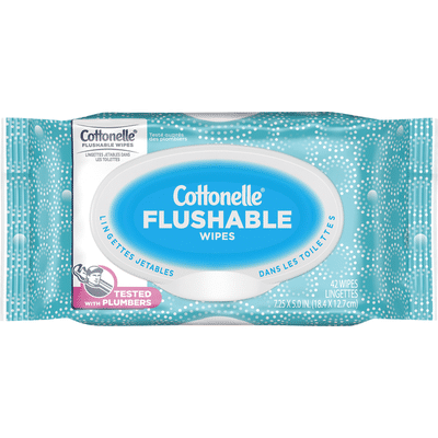 Cottonelle Flushable Wet Wipes Flip-Top Pack
