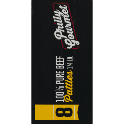 Philly-Gourmet Patties, 100% Pure Beef, 1/4 Pound