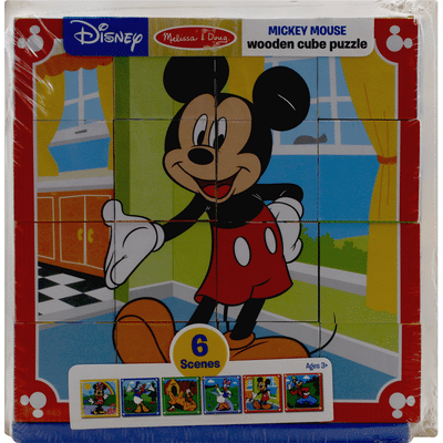 melissa & doug disney mickey mouse wooden cube puzzle