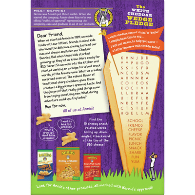 Annie's Organic White Cheddar Squares Baked Snack Crackers