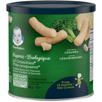 Gerber Organic Lil Crunchies Cheddar Broccoli Baby Food 45 G Instacart