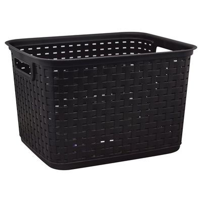 Sterilite Plastic Basket, Espresso, Weave, Tall