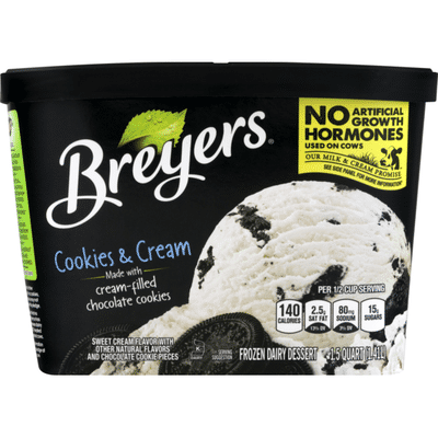 Breyers Frozen Dairy Dessert Double Cookie Crumble