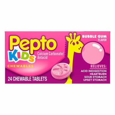 Pepto-Bismol Kid'S Bubblegum Flavor Chewables For Heartburn, Acid Indigestion