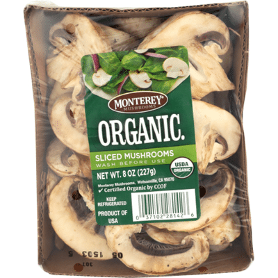 Organic Sliced White Mushrooms