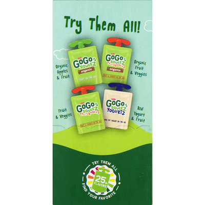GoGo Squeez Apple Sauce, Apple Apple, 12 Pack