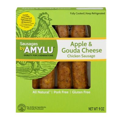 Amylu Chicken Sausages, Apple & Gouda