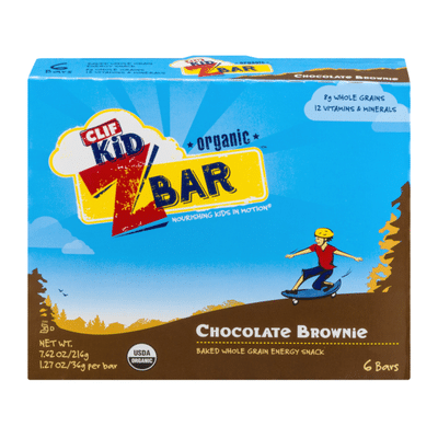 CLIF Kid Organic Chocolate Brownie Baked Whole Grain Energy Snack Bars