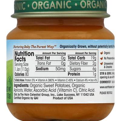 Earth's Best Stage 2 Sweet Potato Apricot Organic Baby Food