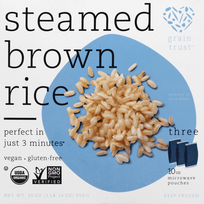 Grain Trust Organic Whole Grain Brown Rice Microwaveable Pouches