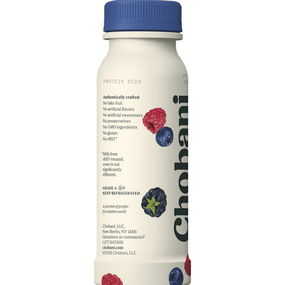 Chobani Yogurt Drink, Greek, Low-Fat, Mixed Berry