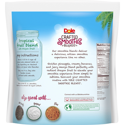 Dole Crafted Smoothie Blends Tropical Fruit Blend with Dragon Fruit