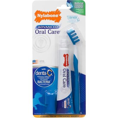 Nylabone Advanced Oral Care Complete Natural Dog Dental Kit 3 Piece Kit